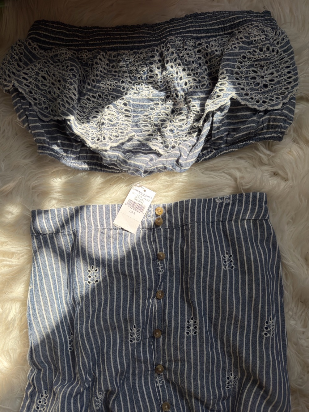 Smocked Strapless Eyelet Ruffle Summer Set - Picture 7 of 11